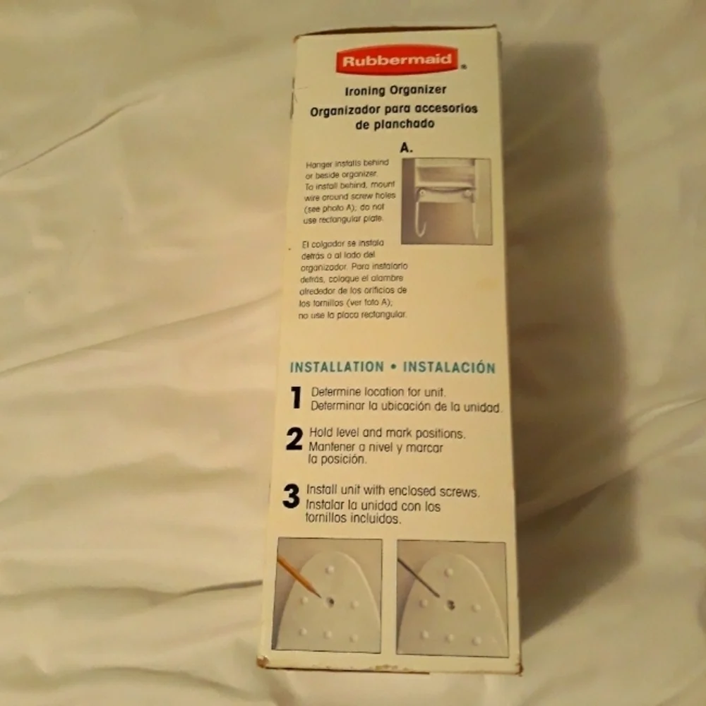 Vintage Rubbermaid Ironing Organizer Wall Mount White Storage New with Box